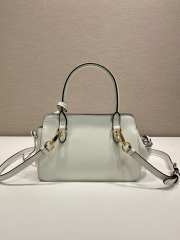 Uubags Prada 1BA511 carry mini leather handbag in white 20x13.5x6cm - 5