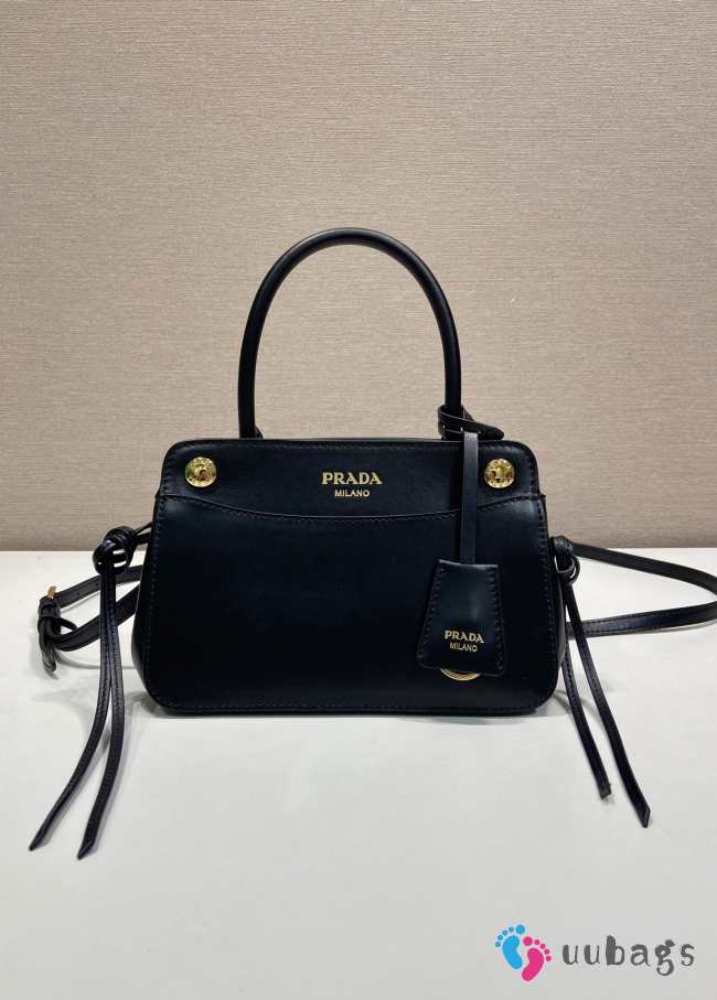 Uubags Prada 1BA511 carry mini leather handbag in black 20x13.5x6cm - 1