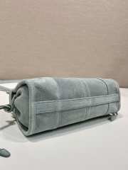 Uubags Prada Bonnie suede mini handbag in blue 23.5x12x9cm - 6