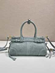 Uubags Prada Bonnie suede mini handbag in blue 23.5x12x9cm - 4