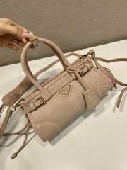 Uubags Prada Bonnie suede mini handbag in water lily 23.5x12x9cm - 3