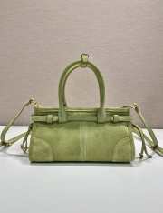 Uubags Prada Bonnie suede mini handbag in agave 23.5x12x9cm - 6