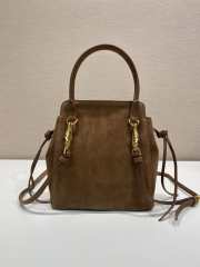 Uubags Prada Carry mini suede handbag in brown 19x21x7cm - 6