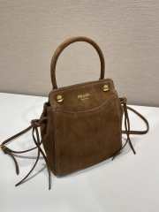 Uubags Prada Carry mini suede handbag in brown 19x21x7cm - 3