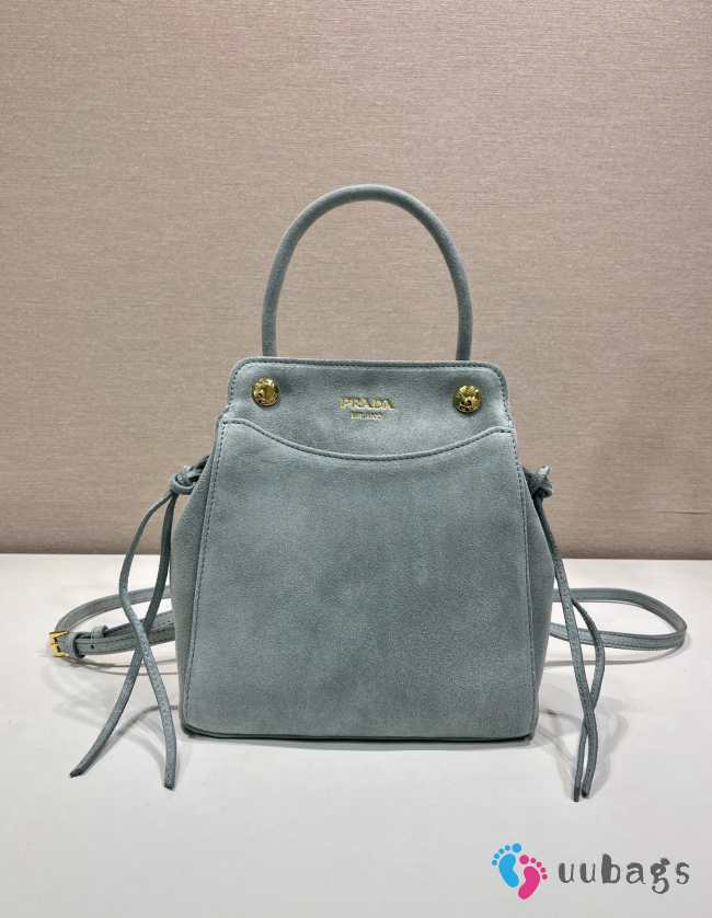 Uubags Prada Carry mini suede handbag in blue 19x21x7cm - 1