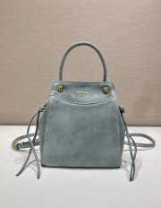 Uubags Prada Carry mini suede handbag in blue 19x21x7cm - 1
