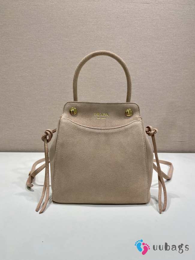 Uubags Prada Carry mini suede handbag in water lily 19x21x7cm - 1