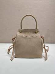 Uubags Prada Carry mini suede handbag in water lily 19x21x7cm - 1