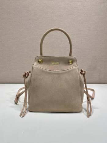Uubags Prada Carry mini suede handbag in water lily 19x21x7cm