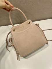 Uubags Prada Carry mini suede handbag in water lily 19x21x7cm - 5