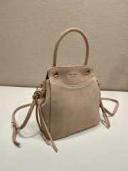Uubags Prada Carry mini suede handbag in water lily 19x21x7cm - 4