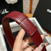 Uubags Chanel Leather Belt In Calfskin & Metal Burgundy & Gold 2.5cm - 2