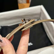 Uubags Chanel Leather Belt In Calfskin & Metal Dark Beige & Silver 2.5cm - 6