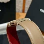Uubags Chanel Leather Belt In Calfskin & Metal Dark Beige & Gold 2.5cm - 6