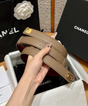 Uubags Chanel Leather Belt In Calfskin & Metal Dark Beige & Gold 2.5cm - 5