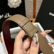 Uubags Chanel Leather Belt In Calfskin & Metal Dark Beige & Gold 2.5cm - 4