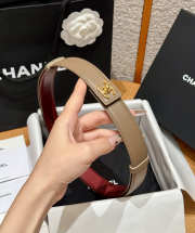 Uubags Chanel Leather Belt In Calfskin & Metal Dark Beige & Gold 2.5cm - 3