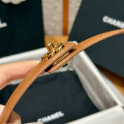 Uubags Chanel Leather Belt In Calfskin & Metal Brown & Gold 2.5cm - 5