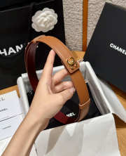 Uubags Chanel Leather Belt In Calfskin & Metal Brown & Gold 2.5cm - 4