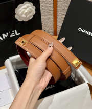 Uubags Chanel Leather Belt In Calfskin & Metal Brown & Gold 2.5cm - 2