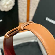 Uubags Chanel Leather Belt In Calfskin & Metal Brown & Silver 2.5cm - 6