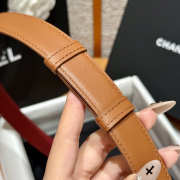 Uubags Chanel Leather Belt In Calfskin & Metal Brown & Silver 2.5cm - 3