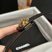 Uubags Chanel Leather Belt In Calfskin & Metal Black & Gold 2.5cm - 5