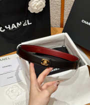 Uubags Chanel Leather Belt In Calfskin & Metal Black & Gold 2.5cm - 4