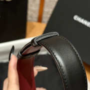 Uubags Chanel Leather Belt In Calfskin & Metal Black & Silver 2.5cm - 4