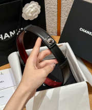 Uubags Chanel Leather Belt In Calfskin & Metal Black & Silver 2.5cm - 2