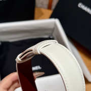Uubags Chanel Leather Belt In Calfskin & Metal White & Gold 2.5cm - 5