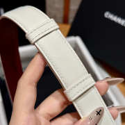 Uubags Chanel Leather Belt In Calfskin & Metal White & Gold 2.5cm - 2