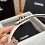Uubags Chanel Leather Belt In Calfskin & Metal White & Silver 2.5cm - 3