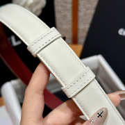 Uubags Chanel Leather Belt In Calfskin & Metal White & Silver 2.5cm - 4