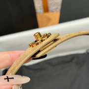 Uubags Chanel Leather Belt In Suede & Metal Dark Beige & Gold 2.5cm - 6