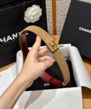 Uubags Chanel Leather Belt In Suede & Metal Dark Beige & Gold 2.5cm - 3