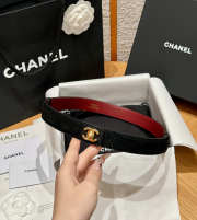 Uubags Chanel Leather Belt In Suede & Metal Black & Gold 2.5cm - 1