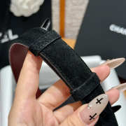 Uubags Chanel Leather Belt In Suede & Metal Black & Gold 2.5cm - 6