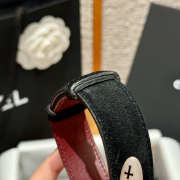 Uubags Chanel Leather Belt In Suede & Metal Black & Gold 2.5cm - 4