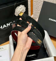 Uubags Chanel Leather Belt In Suede & Metal Black & Gold 2.5cm - 3