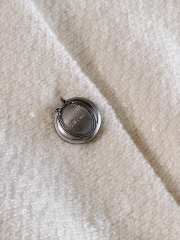 Uubags Dior Peplum Jacket Ecru Virgin Wool-Blend Knit Embroidered with Silver-Tone Sequins - 5