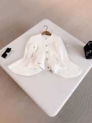 Uubags Dior Peplum Jacket Ecru Virgin Wool-Blend Knit Embroidered with Silver-Tone Sequins - 2