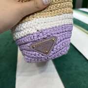 Uubags Prada Small Crochet Tote Bag In Alabaster/ Purple 24x8x24cm - 6