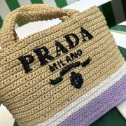 Uubags Prada Small Crochet Tote Bag In Alabaster/ Purple 24x8x24cm - 2