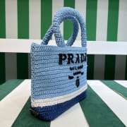 Uubags Prada Small Crochet Tote Bag In Blue 24x8x24cm - 6
