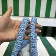 Uubags Prada Small Crochet Tote Bag In Blue 24x8x24cm - 5