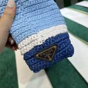 Uubags Prada Small Crochet Tote Bag In Blue 24x8x24cm - 4