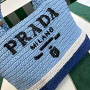 Uubags Prada Small Crochet Tote Bag In Blue 24x8x24cm - 2