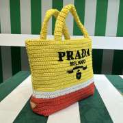 Uubags Prada Small Crochet Tote Bag In Yellow/ Orange 24x8x24cm - 3