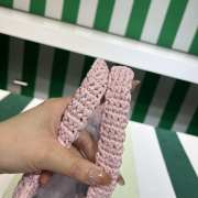 Uubags Prada Crochet Tote Bag Pink Raffia 24x8x24cm - 5